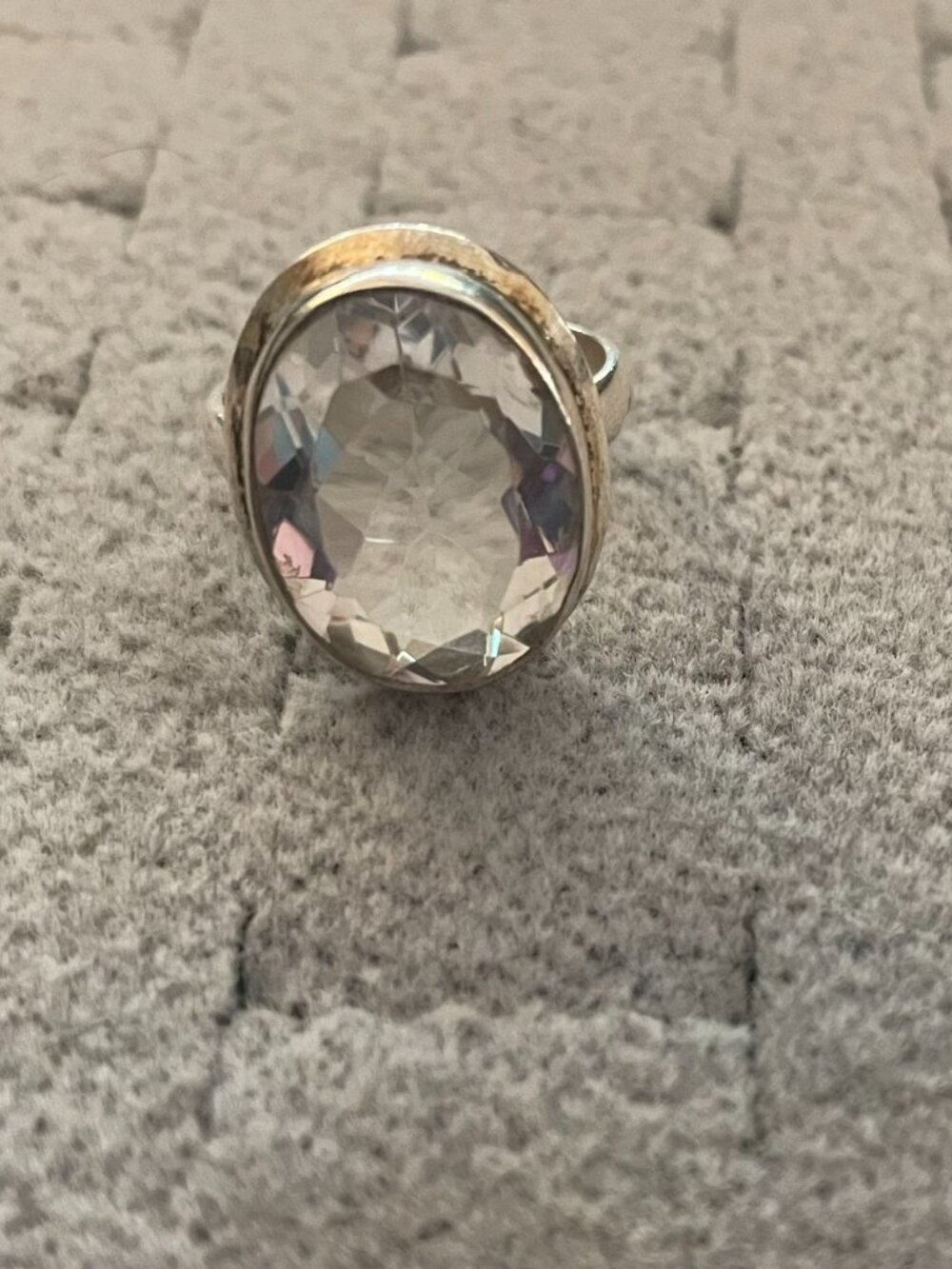 NEW Sterling Silver Ring Quartz Size 4.75 Retro Inspired Boho Anthropologie $125